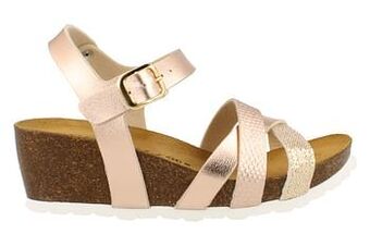 Berca Shoes Cosmos Comfort Sandaal Op Sleehak Dames - Rosegold aanbieding