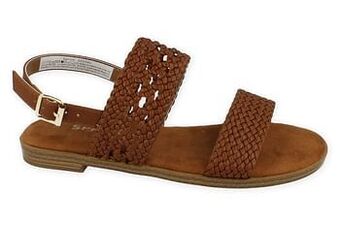 Berca Shoes Sprox Sandaal Dames Vegan Trend Tressé - Cognac aanbieding