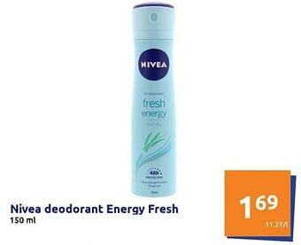 Action Nivea deodorant energy fresh aanbieding