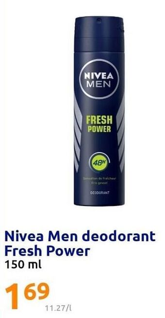 Action Nivea men deodorant fresh power aanbieding