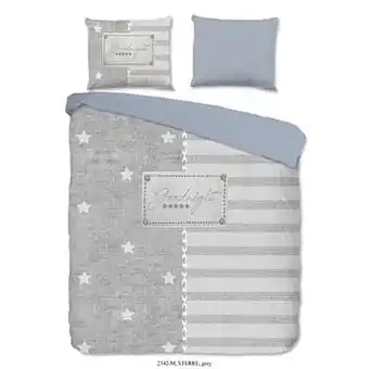 Leen Bakker Pure dekbedovertrek Sterre - grijs - 200x220 cm - Leen Bakker aanbieding