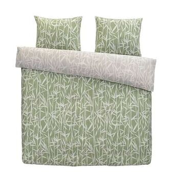 Leen Bakker At Home by Beddinghouse dekbedovertrek Rustle - groen - 200x200/220 cm - Leen Bakker aanbieding