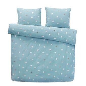 Leen Bakker Comfort dekbedovertrek Juul - blauw - 200x200/200 cm - Leen Bakker aanbieding