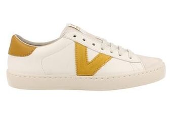 Berca Shoes Victoria Made in Spain Sneaker Laag Dames Mostaza - Wit aanbieding
