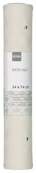 HEMA Badmat 34x74 Rubber Anti-slip Wit