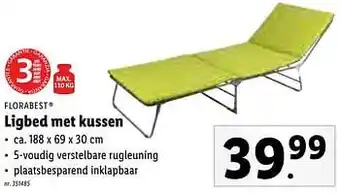 Lidl Ligbed met kussen aanbieding