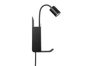 Deba Meubelen Wandlamp met houder ROOMI - Zwart metaal Zwart aanbieding