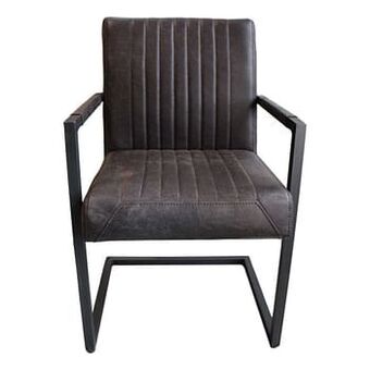 Leen Bakker HSM Collection eetkamerstoel Texas - leder - espresso - Leen Bakker aanbieding