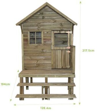 Brico Trigano speelhuis Lenah hout 194x126,4x217xcm aanbieding