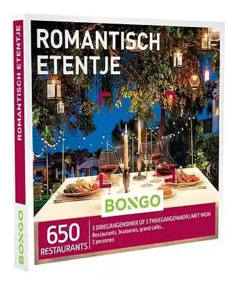 Dreamland Bongo cadeaubon Romantisch Etentje aanbieding