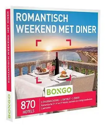 Dreamland Bongo cadeaubon Romantisch Weekend met Diner aanbieding