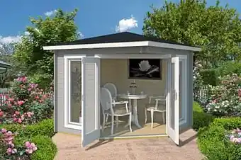 Brico Weka tuinhuis 408 grijs 240x240cm aanbieding