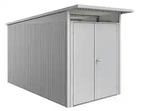 Brico Biohort tuinhuis AvantGarde A4 met dubbele deur zilver 180x380cm aanbieding