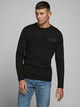Berca Shoes Jack & Jones Trui Jack&jones Trui Met Borstzak Zwart - Zwart aanbieding