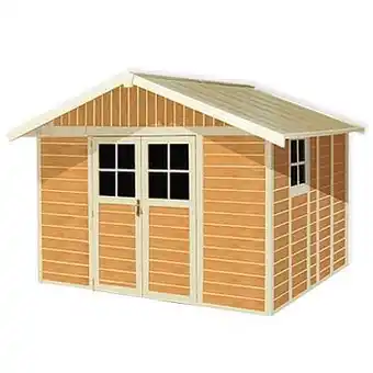 Brico Grosfillex tuinhuis ’Deco 11’ PVC sherwood 10,60 m² aanbieding