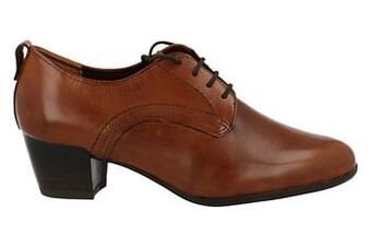 Berca Shoes Tamaris Veterschoen Dames Comfort F Wijdte - Cognac aanbieding