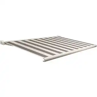 Brico Domasol zonnetent elektrisch met afstandsbediening ’Factor 20-C’ zwart/witte strepen 450 x 300 cm aanbieding