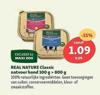 Maxi Zoo Real Nature Classic Natvoer Hond aanbieding