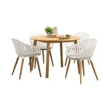 Leen Bakker Le Sud tuinset Rodez Dijon rond - crème - 5-delig - Leen Bakker aanbieding