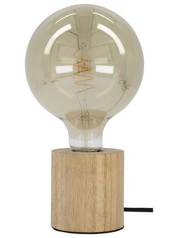HEMA HEMA LED Lamp Met Houten Houder - 100 Lm - Smokey aanbieding