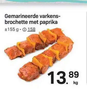 Buurtslagers Gemarineerde Varkens-brochette Met Paprika aanbieding