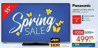 Eldi Panasonic smart ultra hd-tv 55`-138 tx-55jx610e aanbieding