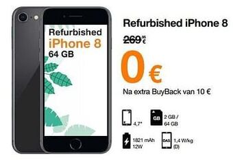 Orange Apple Refurbished iphone 8 aanbieding