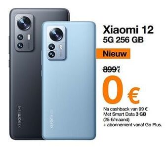 Orange Xiaomi 12 5g 256 gb aanbieding