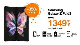 Orange Samsung galaxy z fold3 aanbieding