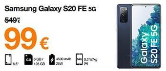 Orange Samsung galaxy s20 fe 5g aanbieding