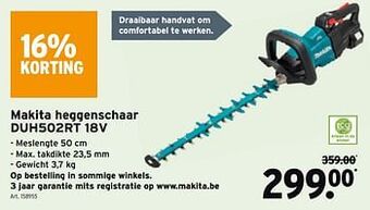 GAMMA Makita heggenschaar duh502rt 18v aanbieding