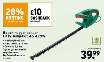 GAMMA Bosch heggenschaar easyhedgecut 46 aanbieding