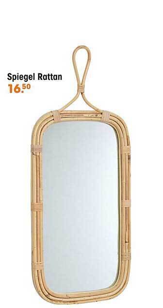 Kwantum Spiegel Rattan aanbieding