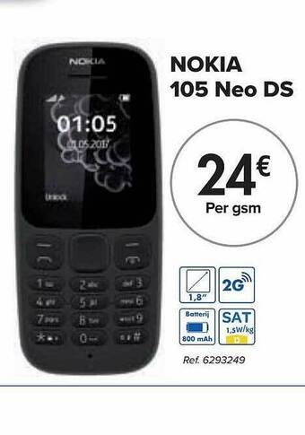 Carrefour Nokia 105 Neo Ds aanbieding