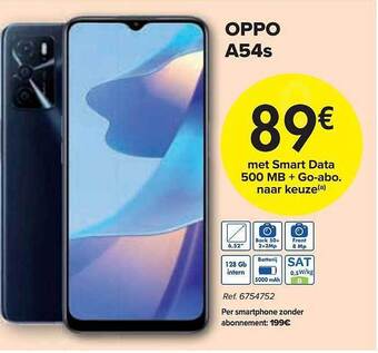 Carrefour Oppo A54s aanbieding