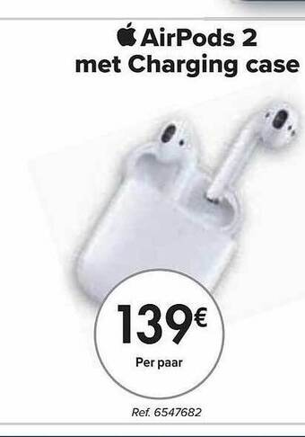 Carrefour Airpods 2 Met Charging Case aanbieding