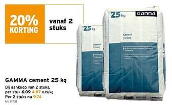 GAMMA Gamma cement aanbieding