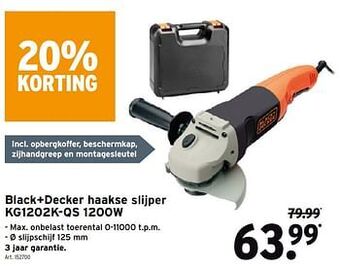 GAMMA Black+decker haakse slijper kg1202k-qs aanbieding