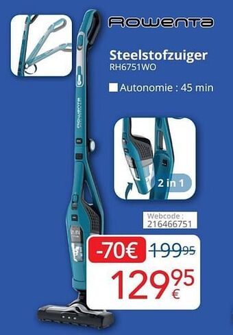 Eldi Rowenta steelstofzuiger rh6751wo aanbieding