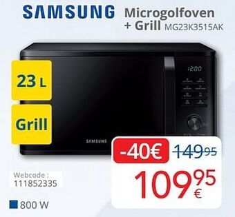 Samsung microgolfoven + grill mg23k3515ak