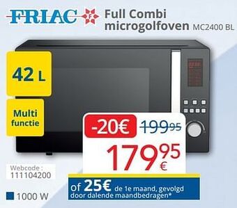 Eldi Friac full combi microgolfoven mc2400 bl aanbieding