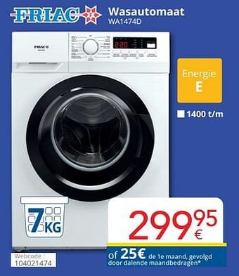 Eldi Friac wasautomaat wa1474d aanbieding