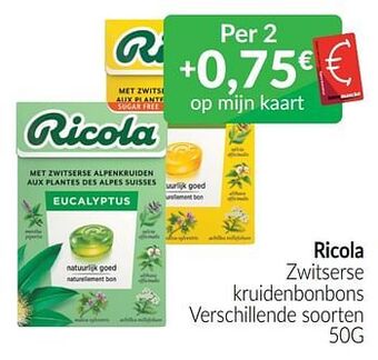 Ricola zwitserse kruidenbonbons