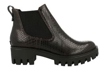 Berca Shoes Tamaris Enkellaars Dames Trend Dierenprint Trend Bikerzool Chelsea - Bruin aanbieding