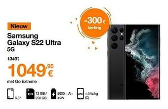 Orange Samsung galaxy s22 ultra 5g aanbieding
