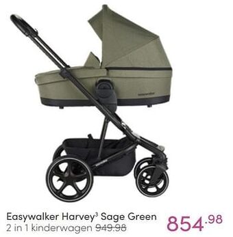 Baby & Tiener Easywalker harvey3 sage green 2 in 1 kinderwagen aanbieding