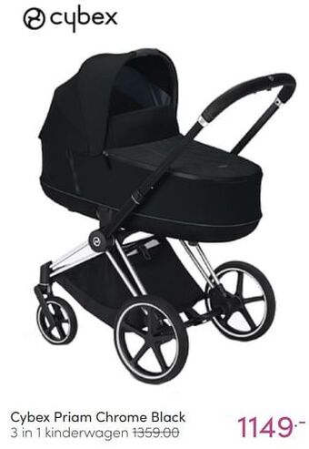 Baby & Tiener Cybex priam chrome black 3 in 1 kinderwagen aanbieding