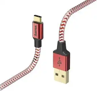 Dreamland Hama kabel Reflective USB Type-C naar USB rood aanbieding