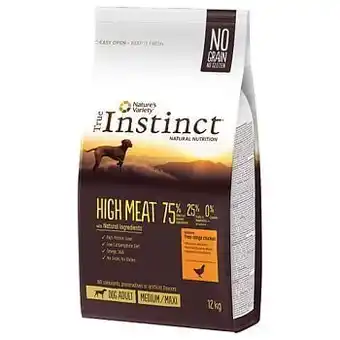 Zooplus 12kg Dog High Meat Medium/Maxi Scharrelkip True Instinct Hondenvoer aanbieding