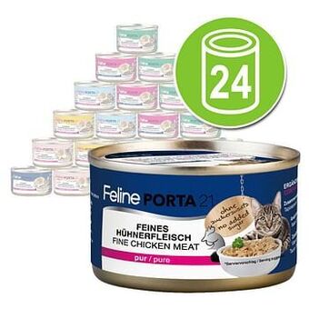 Zooplus 24x90g Feline Tonijn met Witvis (graanvrij) Porta 21 Kattenvoer aanbieding